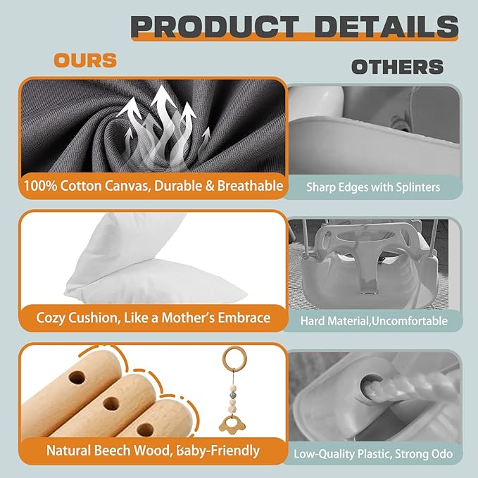 2-in-1 Baby Jumper & Swing - Foldable Stand, Stable Toddler Swing Set for Indoor & Outdoor Use