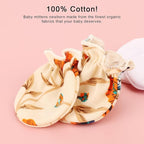 BQUBO Newborn Infant Toddler Mittens No Scratch Cotton Elastic Wrist Gloves Hypoallergenic for 0-6 Months Baby Boys Girls