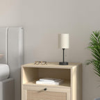 Beige Small Lamps 3 Levels Brightness - 2700K 3500K 5000K Bedside Lamps with USB C and A Ports, Pull Chain Table Lamps with AC Outlet, Nightstand Lamps with Black Metal Base for Bedroom Kids Reading