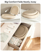 Baby Changing Pad with Waterproof & Wipe-Clean, Non-Slip Foldable PU Diaper Changing Pad, Adjustable Safety Belt, Changing Pad for Dresser, Changing Table,24"X16",Beige