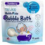 TruKid Bubble Podz Bubble Bath for Kids, Toddlers, & Babies, Tear Free Gentle & Refreshing Bath Bomb for Sensitive Skin with Natural Moisturizers, Non-Toxic, pH Balanced, Yumberry Scent (10 Podz)