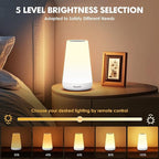 Night Light, Dimmable Touch Lamp for Bedroom, Portable Rechargeable Bedside Table Lamp for Baby Nursery, 13 RGB Colors & 5 Brightness, Night Lights for Bedroom Living Room Bathroom Hallways