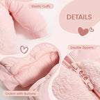 JiAmy Baby Snowsuit Newborn Winter Clothes Coat Romper Windproof Fleece Hat Zipper Baby Bear Outfit