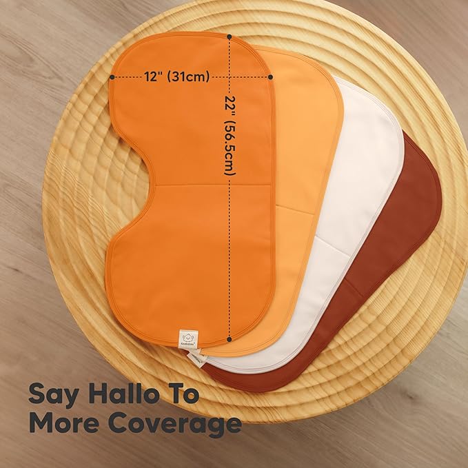 KeaBabies 4-Pack Baby Burp Cloths Baby Girl, Boy - Organic Cotton Burp Cloth, Extra Large, Absorbent, Soft Burping Cloths & Bibs Set for Babies, Newborn Burp Clothes, Thick Burp Ragss (Sahara)