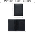 HIFA Leather Passport Holder, Handmade Passport Cover with Card and Ticket Slot - Genuine Leather, Elegant Design, Easy Access - Passport Case, Passport Wallet, Passport Holder