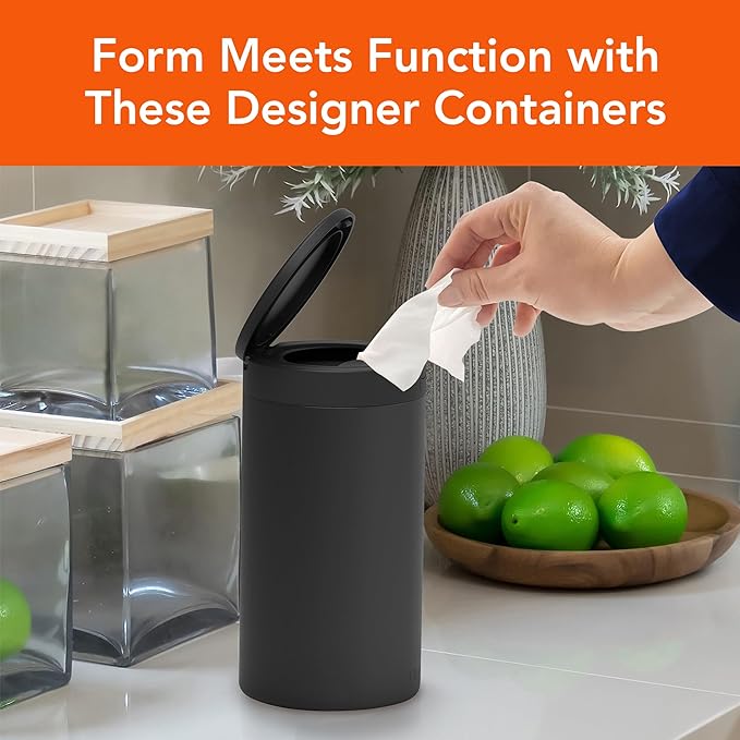 Spectrum Disinfecting Wipes Container with Push Button Lid - Refillable Dispenser for Bathroom, Kitchen, Classroom, Countertop, & Home - Stainless Steel & Rust-Resistant Disinfectant Wipes Holder