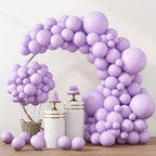 RUBFAC 129pcs Pastel Purple Balloon Arch Kit Different Sizes 18 12 10 5 Inches, Light Purple Lavender Balloons Garland for Birthday Baby Shower Gender Reveal Wedding Party Decoration