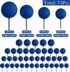 75 Pieces Royal Blue Cake Balls Topper Decorations Foam Cupcake Topper Mini Balloon Cake Topper Balls Cake Picks for Cake Deco Birthday Party Wedding