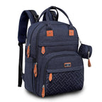 BabbleRoo Diaper Bag Backpack - Baby Essentials Travel Tote - Multi Function Waterproof Diaper Bag, Travel Essentials Baby Bag with Changing Pad, Stroller Straps & Pacifier Case - Unisex, Navy Blue