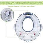 ANGELBLISS Baby Potty Training Toilet Seat with Soft Cushion Handles, Haute Collection, Double Anti-Slip Design and Splash Guard for Boys and Girls (Blue)