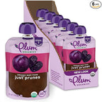 Plum Organics Just Prunes, 4+ Months - Organic Baby Food Pouches, 3.5 oz Pouch (Pack of 6)