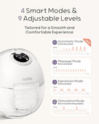Nuliie Hands-Free Breast Pump, Wearable Breastfeeding Pump 4 Modes 9 Levels with 18/21/24MM Flange, Electric Breast Pump Portable, Replaced Pumping Accessories Included (2 Packs, Purple)