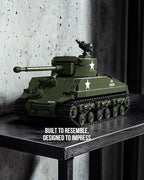 Nifeliz Sherman Military Tank Building Set for Adults, Collectible WW2 Military Model Toy to Build and Display, M4 Medium Vehicle for Army Enthusiasts (860 PCS, NF10313)