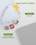 Baby Play Mat, 50''x50'' Playpen Mats with 4 Sensory Development Zones for Motor Skills, Unique Crawling Mats with Non-Slip Cushioned That Fits Nicely into Any Playroom, Grey