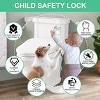 Toilet Locks Baby Proof, Toilet Flush Locks Baby Proof Child Toddlers, Round Cover Childproof Lock for Bathroom Restroom Washroom Lavatory, Easy Installation Baby Safety Lock with 3M Adhesive(1Pack)