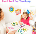 Toddler Learning Flash Cards, 60 PCS Double Sides Flashcards for Alphabets, Numbers, Colors, Shapes, Sight Words, Baby Cognitive Flashcards for Kids, Preschool Kindergarten Learning Activities