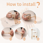 Wooden Crib Mobile Arm | Crib Mobile Holder | Nursery Mobile Hanger Cartoon Bear | Rotatable Height Adjustable Hanging Fits Wide or Thick Railings Baby Shower Gift Nursery Decoration