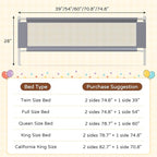 3-Piece Twin Size Bed Rail for Toddlers - Adjustable Baby Bed Rail Guard, Kids Safety Bed Rail for Twin Size Bed (74.8"x74.8"x39"-Purple)