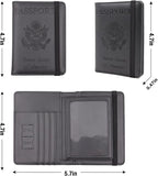 Melsbrinna Rfid Passport Holder for Travel women/Men, Cute Passport Wallet Rfid Blocking Card Slots, Rfid Passport Cover/CaseTravel Wallet, Passport Book Holder (1, Black3)