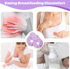 Breast Therapy Ice Packs, Hot and Cold Breast Pads, Breastfeeding Essentials Large Gel Bead Packs for Moms, 2 Pack (Purple, L)