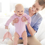 Organic Cotton Stuffed Animal Rattle Baby Toys, Hand Grip Rattle Squeaker Sticks Toys, Bunny Cuddle Cloth and Ring Rattle Plush Toy Set for Newborns Infant Boys Girls, 2 PCS