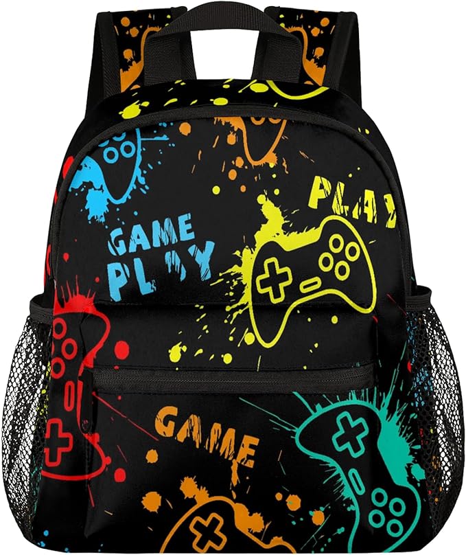 Toddler Backpack for Boys Girls - 12 Inch Video Game Kids Backpacks Preschool Kindergarten Back Pack Lightweight Waterproof Schoolbag Book Bag for School