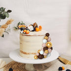 75 Pieces Cake Balls Topper Decorations Foam Cupcake Topper Mini Balloon Cake Topper Picks for Cake Deco Birthday Party Wedding（Brown Gold White Series）