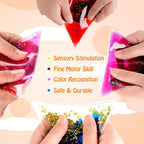 Sensory Soft Gel Liquid Toys: Water Sensory Toys for Autism Kids Sensory Fidget Toys 6-Pack Triangular