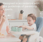 KÜB 3-in-1 Foldable Baby High Chair (Blue) | Multifunctional Infant High Chairs for Babies and Toddlers | Removable Seat & Tray for Easy Clean | 7 Height & 4 Recline Adjustable | 2 Locking Wheels