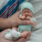 Reborn Baby Doll 7 Inch Silicone Doll Girl Aira Mini Realistic Newborn Baby Dolls Silicone Full Body Stress Relief with Feeding Accessories&Gift Box