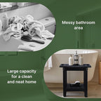 HDPE Shower Bench Seat Capacity 300LB, Waterproof Bathroom Stool with Side Carry Holes, Compact 16.8" L Design, Non-Slip Shower Seat for Elderly, Shaving Legs & Spa - Indoor/Outdoor Use(Black)