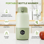 Portable Bottle Warmer for Travel, 2-Min Fast Heating Baby Bottle Warmer,12.8oz Formula Container to Go for Breastmilk, Formula Dispenser with Long-Lasting Keep Warm Function