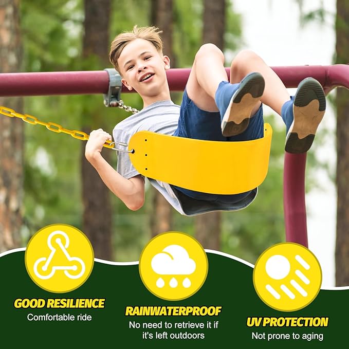 Swings Set - 2-Pack Suitable for Kids and Adults, Comes with Hooks & Chains, Perfect for Backyard