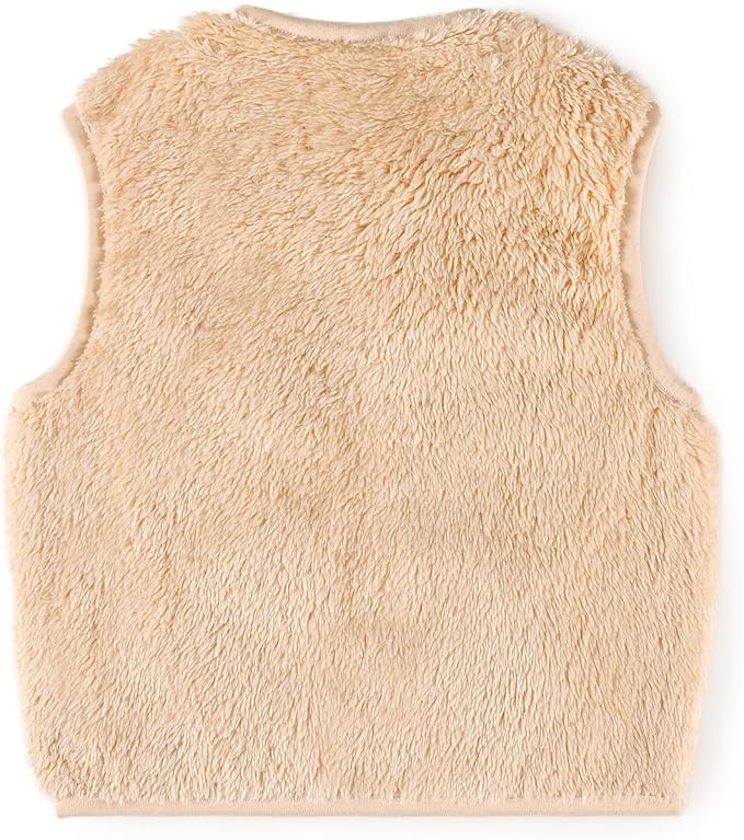 Baby Boys Girls Fleece Vest Zip Up Cute Bear Jackets Fuzzy Fall Winter Warm Clothes Newborn Outwear for Toddler Infant