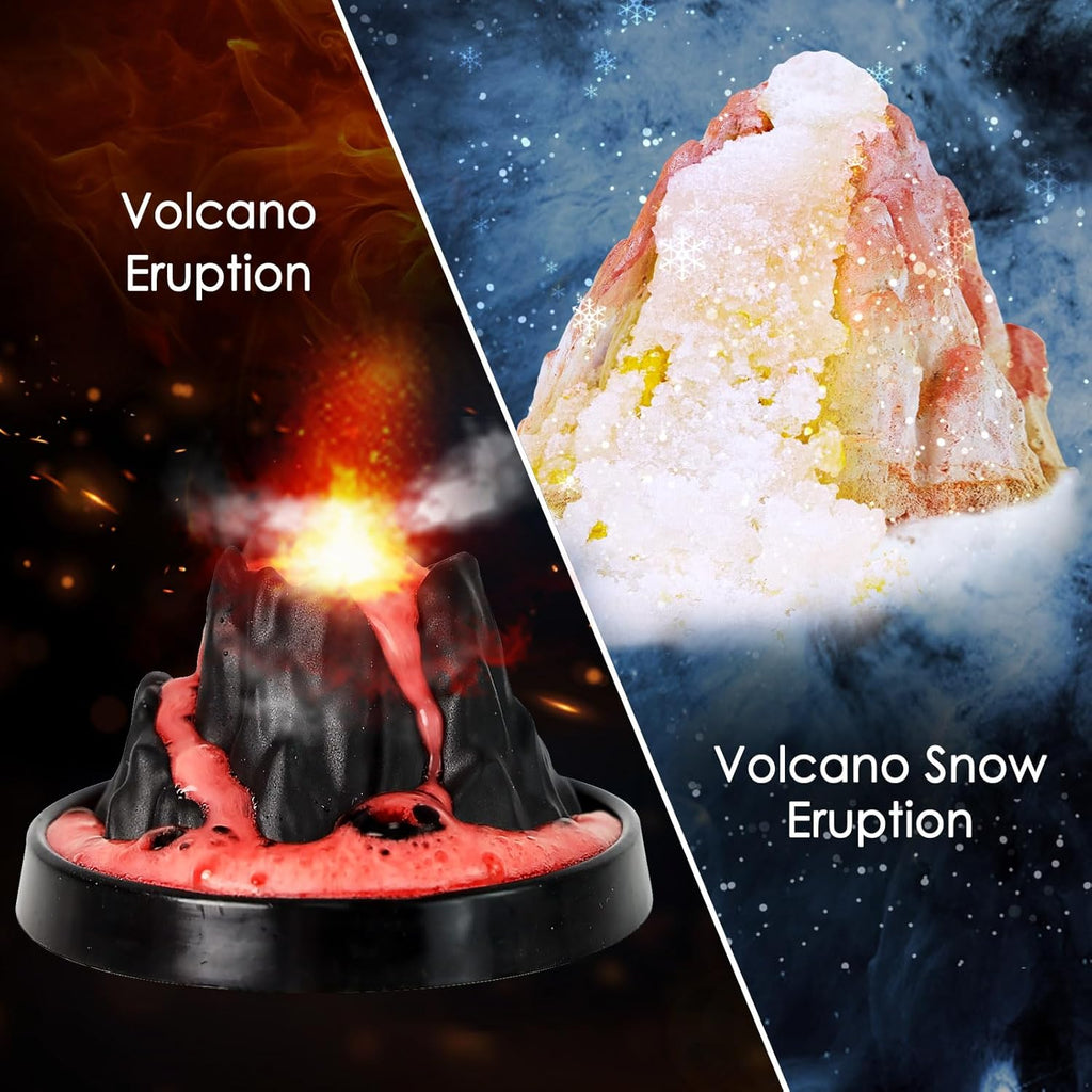 UNGLINGA Erupting Volcano Science Kit for Kids, Gemstone Donosaur Dig Volcano, Snow Eruption Volcano, Chemistry Experiment Lab Toys Gift for Boys & Girls