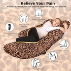 Chilling Home Pregnancy Pillow, U Shaped Pregnancy Pillows for Sleeping Full Body Pillow Maternity Pillow for Pregnant Women 58 inch, Pregnant Women Must Have with Removable Cover, Leopard Print