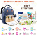 Baby Diaper Bag Backpack, Travel Diaper Bags for Baby Girl Boy Large Capacity Baby Bag Backpack for Women Peacock Blue