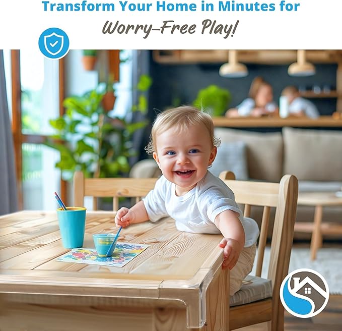 Furniture Corner & Edge Safety Bumpers, 16ft Edge Protector & 4 Clear Corner Protector Baby Proofing. Clear Corner Guards for Corner Table Protector for Kids. Cabinet Edge Protector & Corner Bumpers