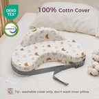 Momcozy Innovative Safety Guard Nursing Pillow - Firm & Springy Memory Foam - Stable, Ergonomic Support & Comfort - Wider Breastfeeding Cushion, Adjustable, Removable Cover, Baby Safety Certified