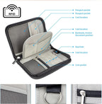 Passport Holder for Famliy Travel Wallet Passport Wallet Document Organizer RFID Blocking with Zipper Clutch Bag Flight Ticket Credit Cards Men Women(Grey)