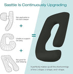 Sasttie Pregnancy Pillows for Sleeping, Jumbo U Shaped Cooling Full Body Pillow with Removable Cover, Pregnant Women Must Haves, Maternity Essential, Black