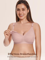 Angelhood Nursing Bras for Breastfeeding, Seamless Wireless Comfort Push up Lace Nursing Maternity Bralette for Pregnancy