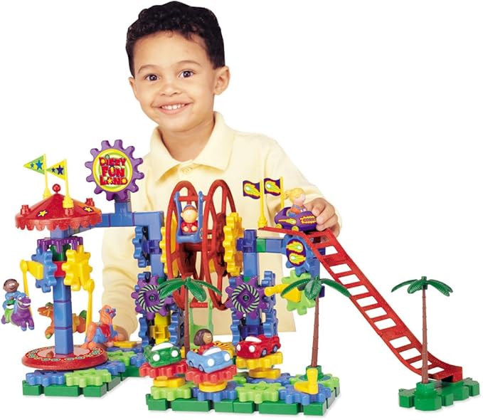 Learning Resources Gears! Gears! Gears! Dizzy Fun Land, Motorized Gears Toy Set, Gears for Kids, Engineering for Kids, Puzzle, 120 Pieces, Ages 5+
