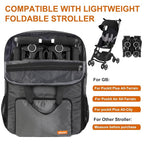 Mactso Stroller Travel Bag Compatible with GB Pockit Air Plus All Terrain and GB Pockit + All City, Lightweight Stroller Travel Backpack for Airplane (Grey, L)