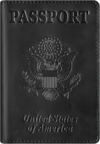 BIAOTIE Premium Leather Passport Holder Covers, Rfid Travel Wallet Passport Document Holder, Travel Essentials Wallet Cover Case for Men and Women (Black)