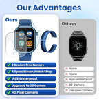 Waterproof Smart Watch for Kids Boys Ages 5-12 with 39 Games, HD Camera, Video, Music, Habit Tracking, Alarm, Pedometer, Kids Smart Watch Chrismars Birthday Gift for Boys Age 5 6 7 8(Blue)