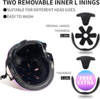 Adjustable Color Gradient Skateboard Helmet for 3-5-8-14+Ages【Toddler Kids Youth Adult】 Girls Boys Woman.Bike Helmet for Multi-Sports Cycling Bicycle Scooter Inline Roller Skate Rollerblading