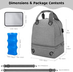 Pump Bag for Spectra S1 S2, Wearable Breast Pump Bags with Ice Pack, Pumping Bag with Waterproof Mat for Pump Accessories, Insulated Bottle Bags for Work Travel and Family (Grey)