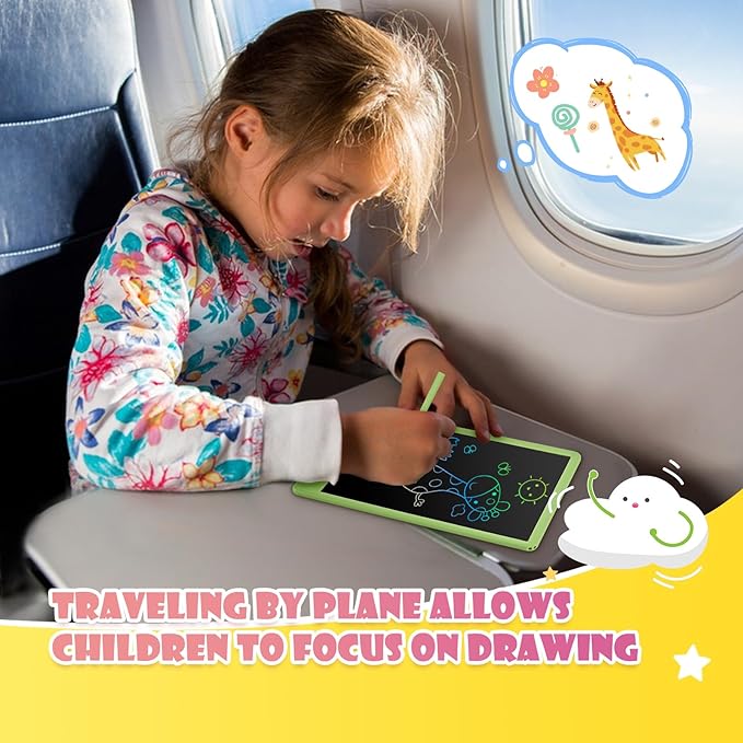 LCD Writing Tablet for Kids Age 3-12 Years-10 Inch, Portable/Interactive/Mess Free Coloring/Reusable Used for Family Educational Learning, Travel Calm Down Toys, Sketch Pad, Stuffers Gifts for Teen