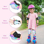 Kids Knee and Elbow Pads Set, 7 in 1 Skating Protective Gear for Skateboard, Roller Skating, Scooter, Cycling, 3-8 Years